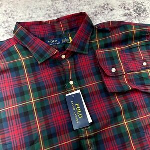 NWT Polo Ralph Lauren Plaid Button Down Shirt 3XB Multi Tartan MSRP $138